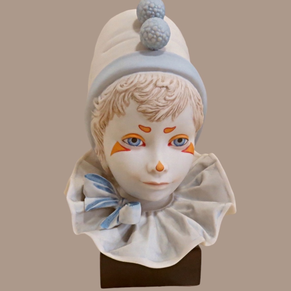 Cybis Porcelain Clown FUNNY FACE Child Bust Head 9.5 Inches Tall